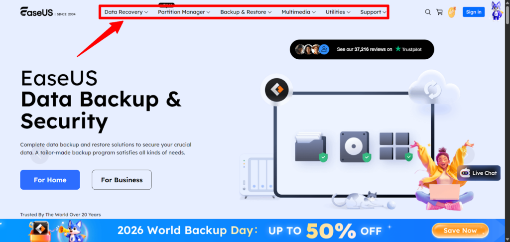 EaseUS Services page
